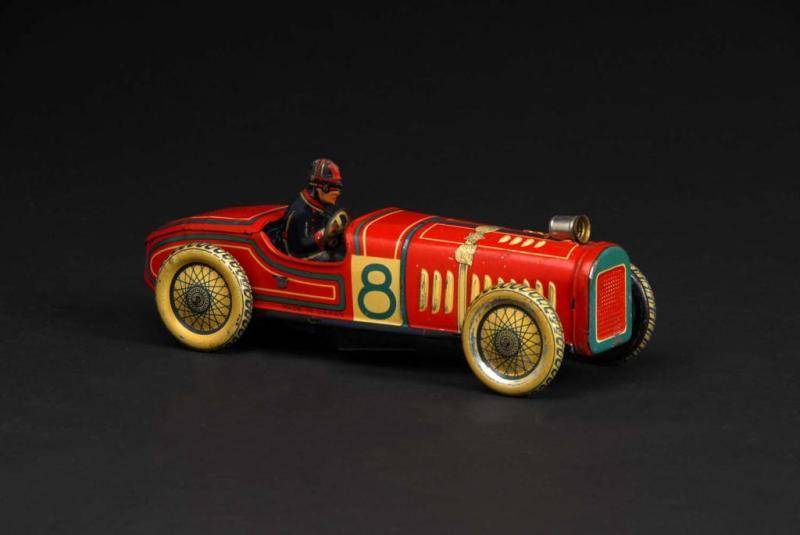 Appraisal: Tin No Race Car Wind-Up Toy Description Japanese Pre-war Working