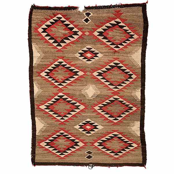 Appraisal: Navajo Ganado Weaving hand-spun wool decorated with two lines of