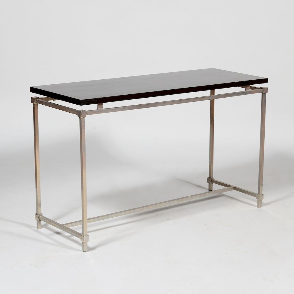 Appraisal: Nickel Plate and Ebonized Wood Console Table x x in