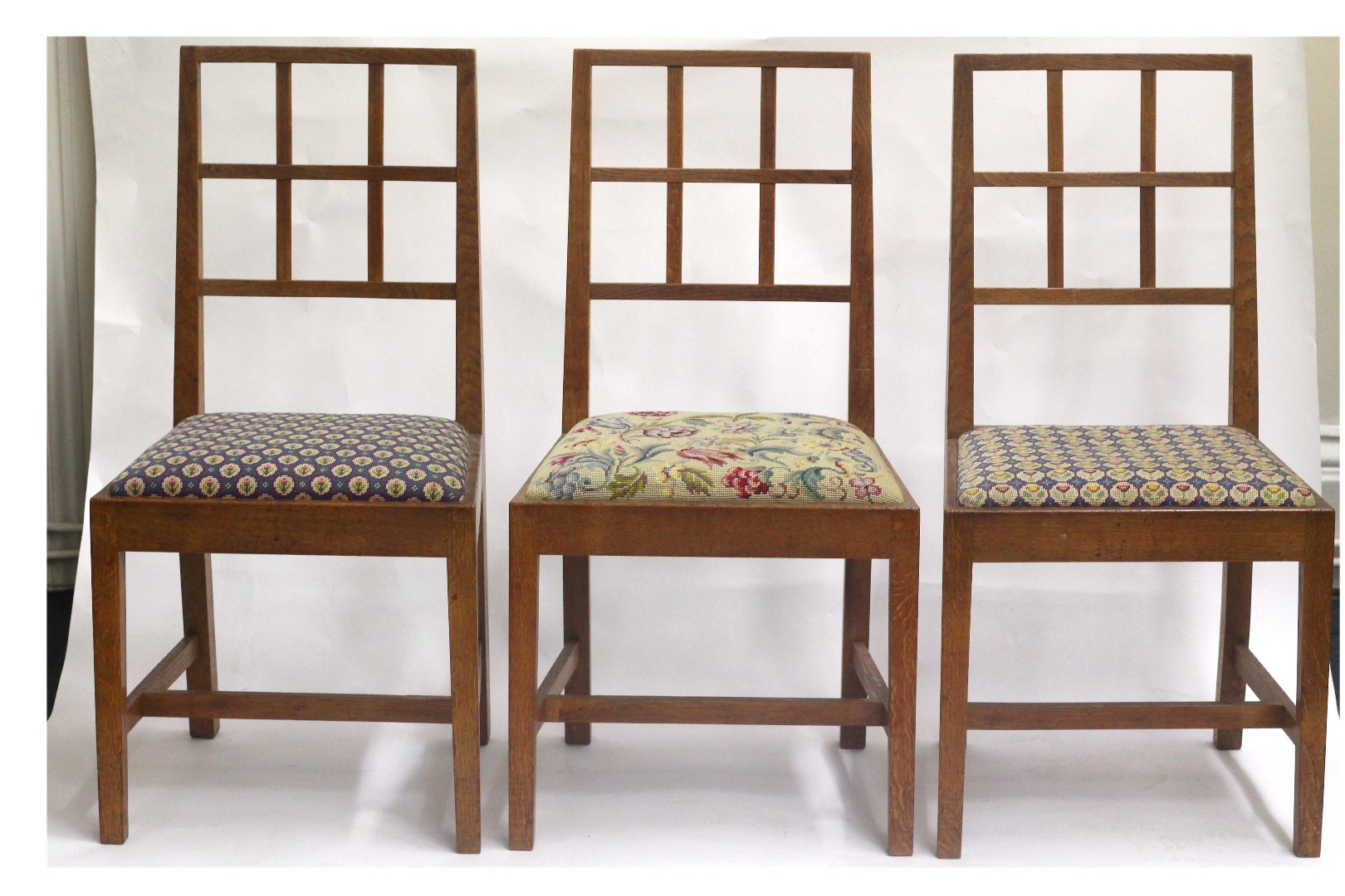 Appraisal: A set of six oak dining chairs by Peter Waals