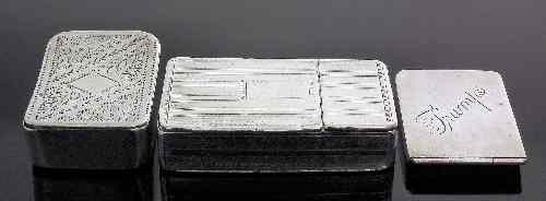 Appraisal: A Victorian silver rectangular combined snuff box and vesta case