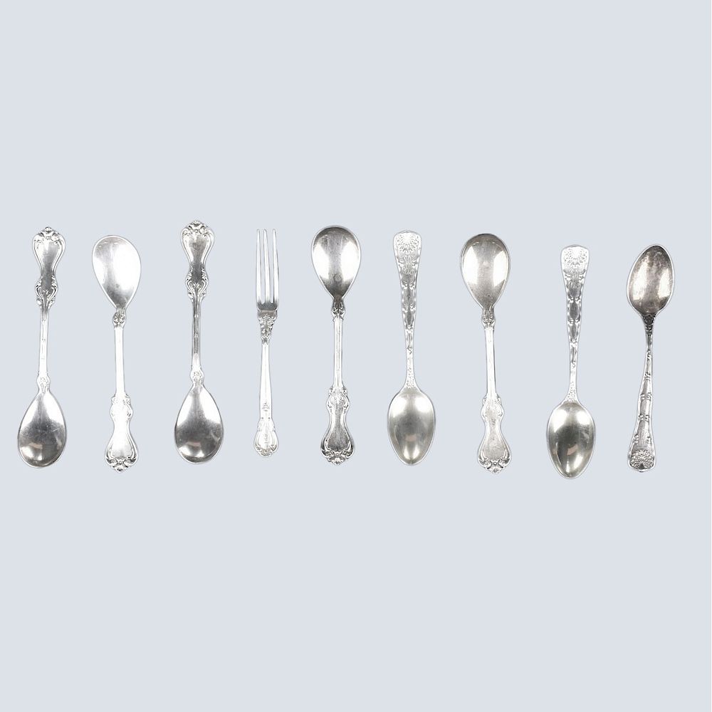 Appraisal: Nine Pieces Sterling Silver Flatware Nine Pieces American Sterling Silver