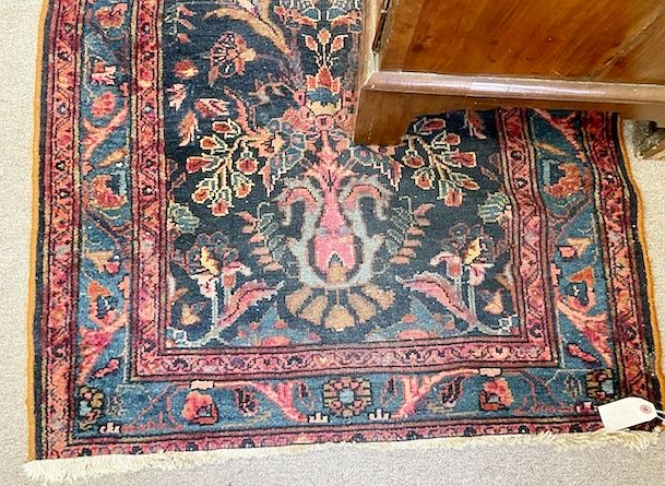 Appraisal: Hamadan Oriental Throw Rug ' x ' Provenance From the