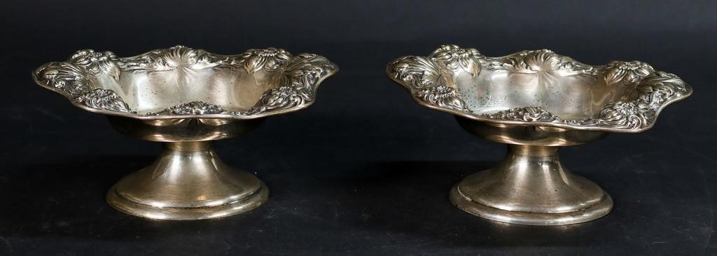 Appraisal: Pair of Gorham sterling silver footed compotes with repousse floral