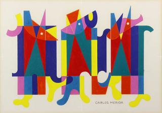 Appraisal: Painting Carlos Merida Carlos Merida Guatemalan - Untitled Three Abstract