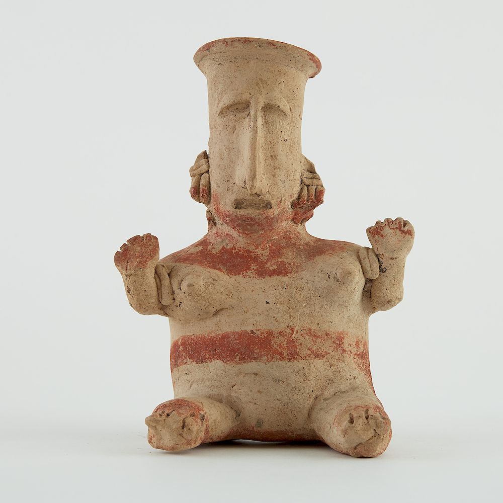 Appraisal: Jalisco Pre-Columbian Terra Cotta Pottery Figure Pre-Columbian Jalisco seated terra