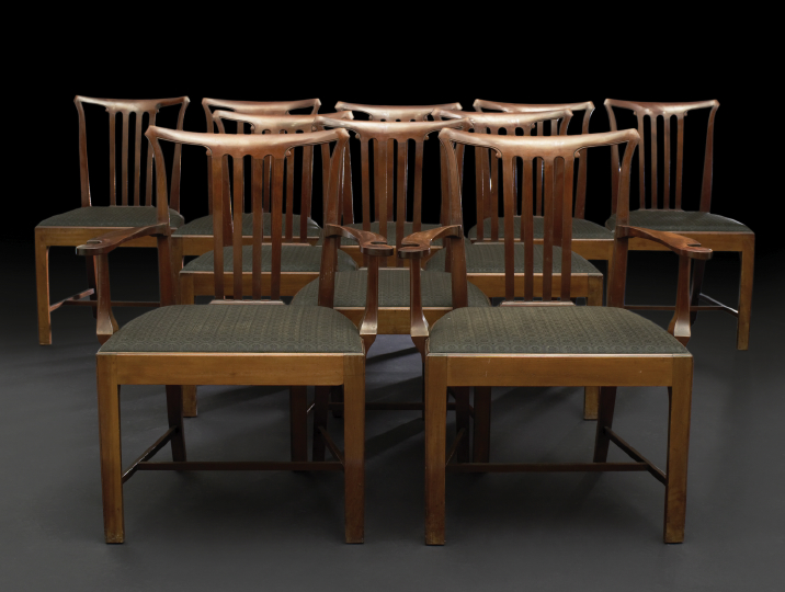 Appraisal: Suite of Ten George III-Style Mahogany Dining Chairs ca consisting