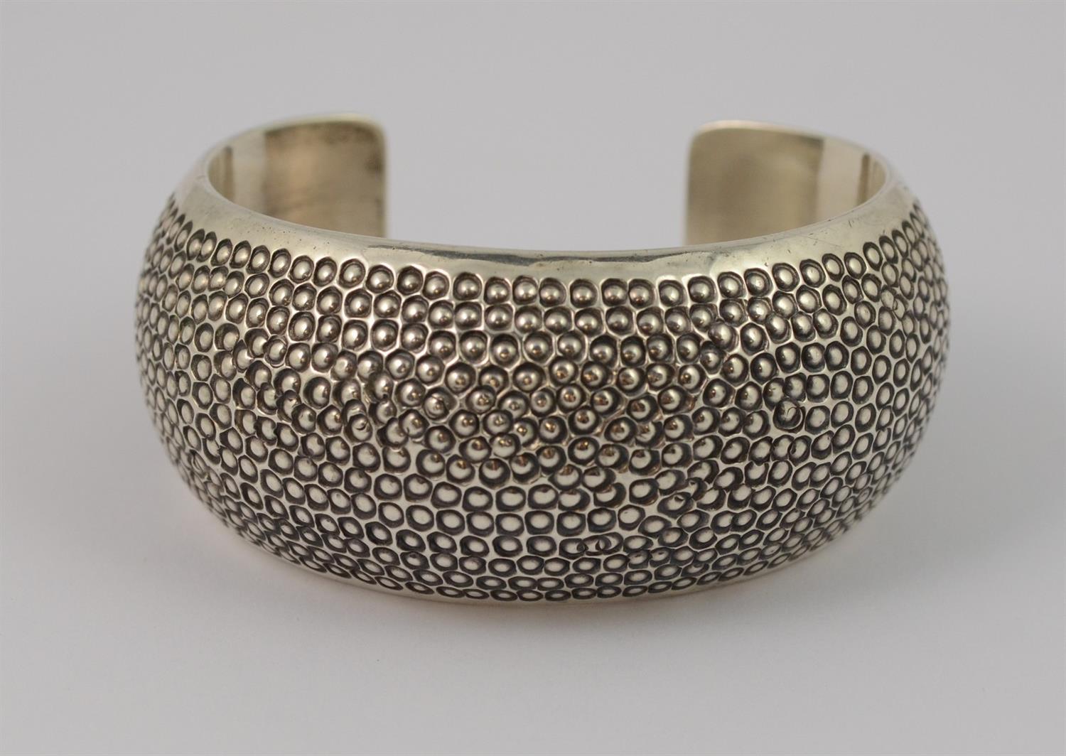 Appraisal: Orville Tsinnie Navajo sterling Armadillo cuff bracelet - h x