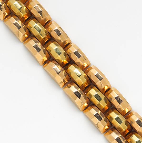 Appraisal: An eighteen karat bicolor gold bracelet weighing approximately gr length