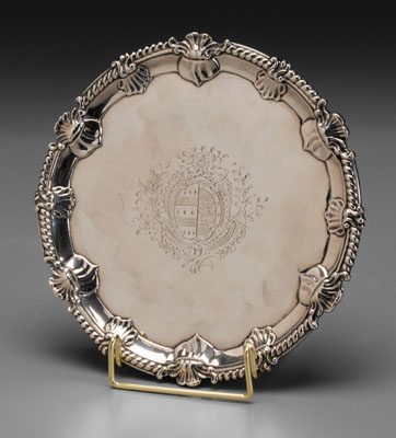 Appraisal: George III Silver Salver London mid th century shell and