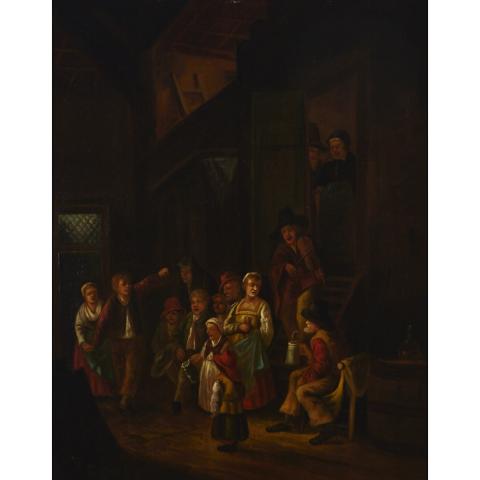 Appraisal: Follower of Adriaen Van Ostade - DE VERPOZING FIDDLER IN