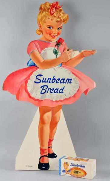 Appraisal: s Cardboard Die-Cut Sunbeam Bread Display Description Includes a period