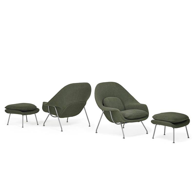 Appraisal: EERO SAARINEN KNOLL Pair of Womb chairs Condition Report