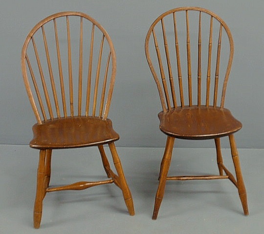 Appraisal: Two Windsor side chairs early th c each approx h