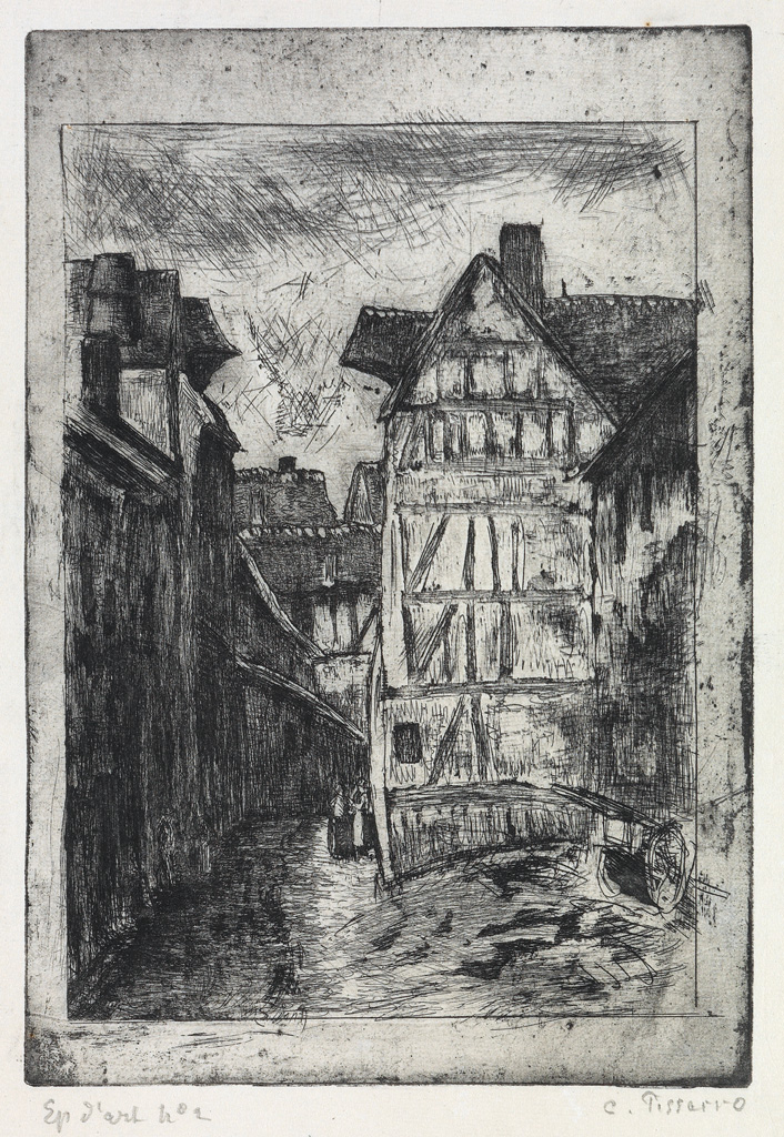 Appraisal: CAMILLE PISSARRO Rue G ricault Rouen Etching and drypoint printed