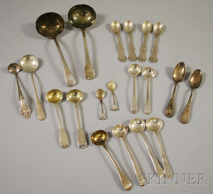 Appraisal: Approximately Twenty Pieces of English and American Spoons Ladles a