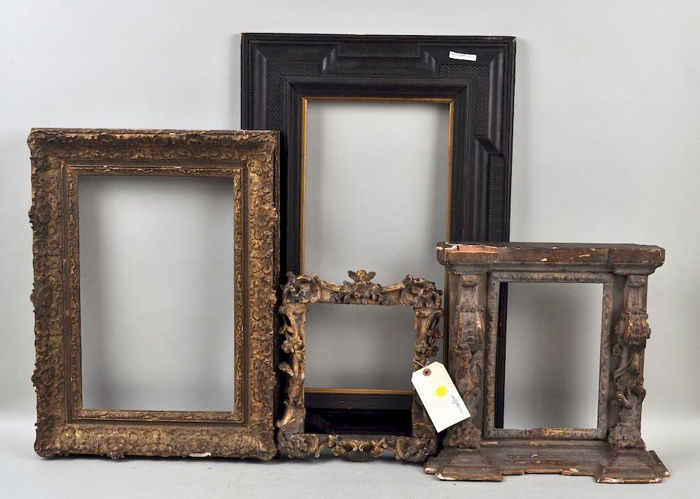 Appraisal: Four Early Continental Frames including a figural tabernacle frame and