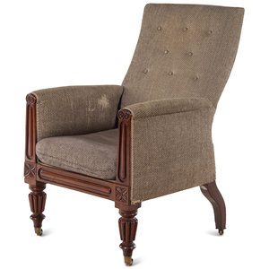 Appraisal: A William IV Style Mahogany Library Chair Late th Century