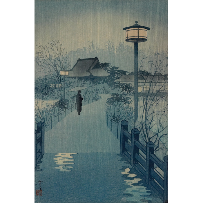 Appraisal: Kasamatsu Shiro Japanese - ''The Pagoda at Ueno Park'' and''Night