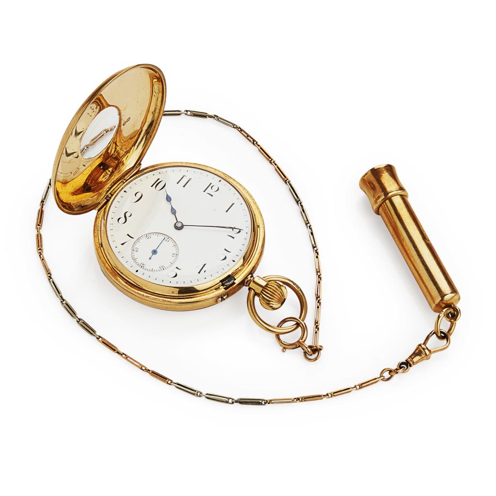 Appraisal: An ct gold cased demi hunter pocket watch plain white