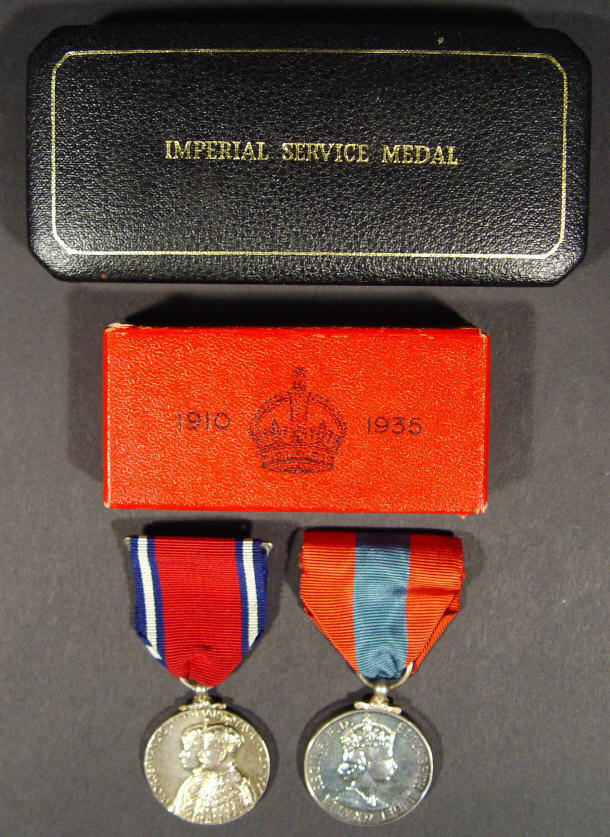 Appraisal: Cased Military Imperial Service medal together with a boxed Coronation