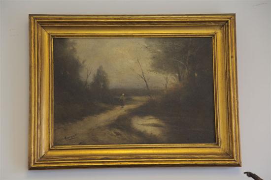 Appraisal: LANDSCAPE PAINTING EUROPEAN TH CENTURY Oil on canvas signed lower