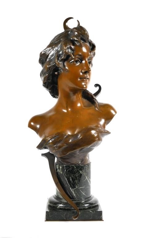 Appraisal: GEORGES VAN DER STRAETEN BRONZE BUSTGeorges Van Der Straeten French