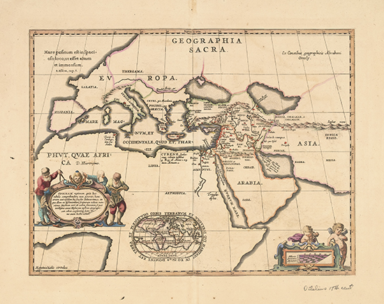 Appraisal: ORTELIUS ABRAHAM Geographia Sacra Double-page engraved map x mm wide