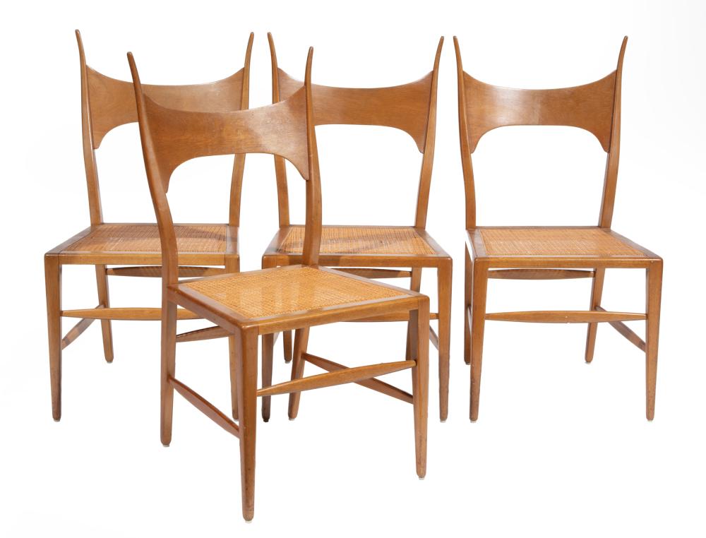 Appraisal: Four Edward Wormley for Dunbar Antler Chairs s model with