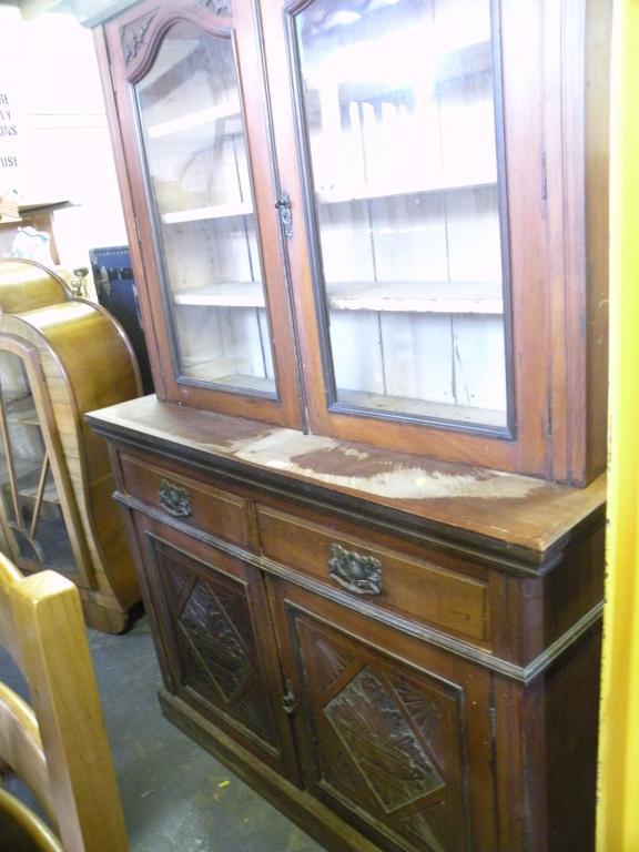 Appraisal: A Victorian walnut bookcase