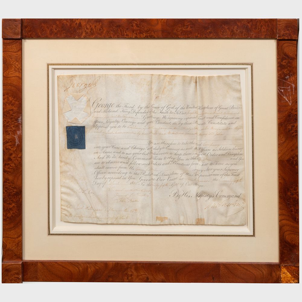 Appraisal: Military Appointment from the Reign of George III Printed document