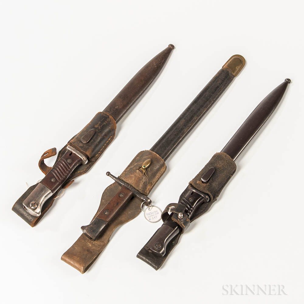 Appraisal: Three Axis Bayonets Three Axis Bayonets c s- s a