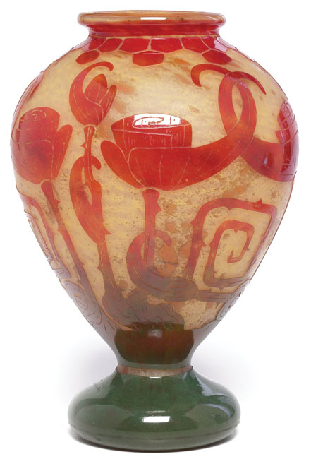 Appraisal: Le Verre Francais vase large form in cameo cut glass