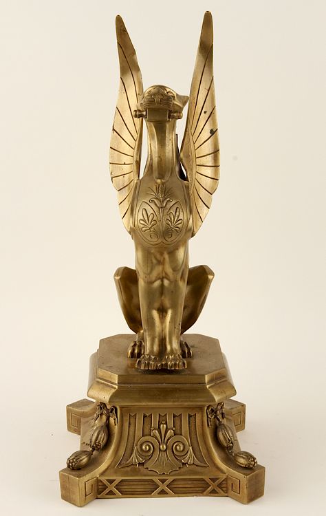 Appraisal: LATE TH C EGYPTIAN REVIVAL BRONZE SPHINX A late nineteenth