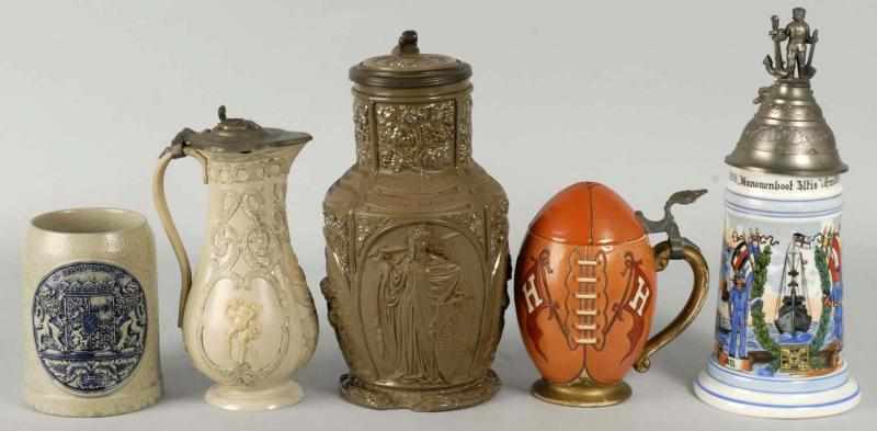 Appraisal: Lot of Steins Description Includes a Wedgewood type one-liter stein