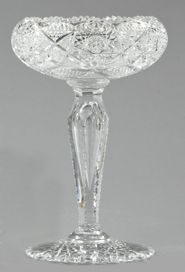 Appraisal: Opulent American Brilliant-Cut Glass Footed Compote first quarter th century