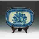 Appraisal: Cobalt blue heraldic platter with Victoria Ware Ironstone mark Mint