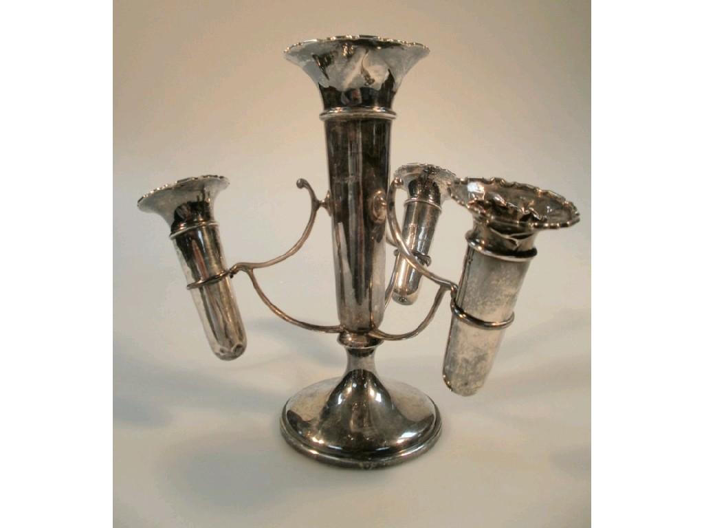 Appraisal: A George V silver table centre silver vase with three