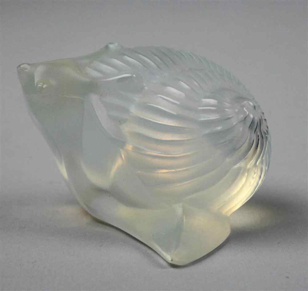 Appraisal: LALIQUE OPALESCENT GLASS SNAIL incised Lalique France paper label -