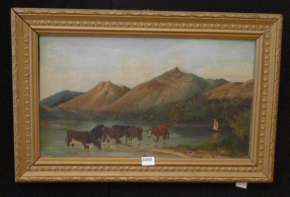 Appraisal: ATTRIBUTED TO A VAN DEN HOUTEN CATTLE BY THE STREAM