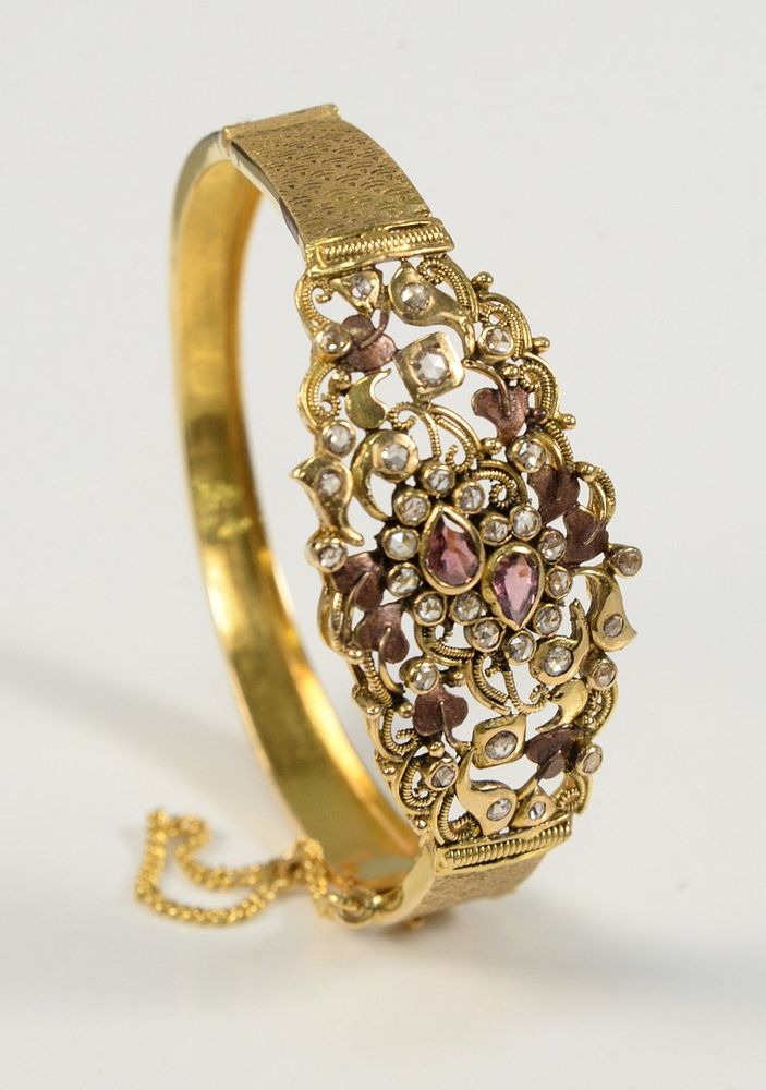 Appraisal: Karat Gold Bangle Style Bracelet set with thirty-three diamonds grams