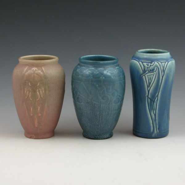 Appraisal: Three Rookwood vases all in Arts Crafts matte glazes from