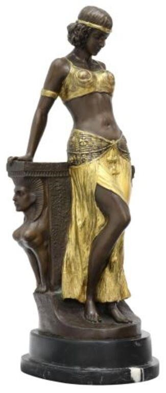 Appraisal: Art Deco style cold painted bronze sculpture Harem Dancer signed