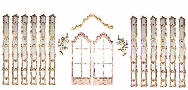 Appraisal: A suite of Rococo style parcel gilt and paint decorated