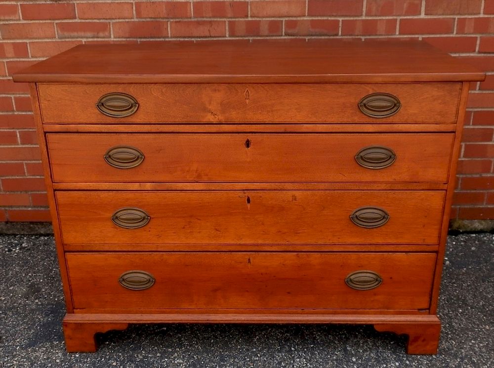 Appraisal: Chippendale Cherry Chest of Drawers Chippendale cherry chest of drawers