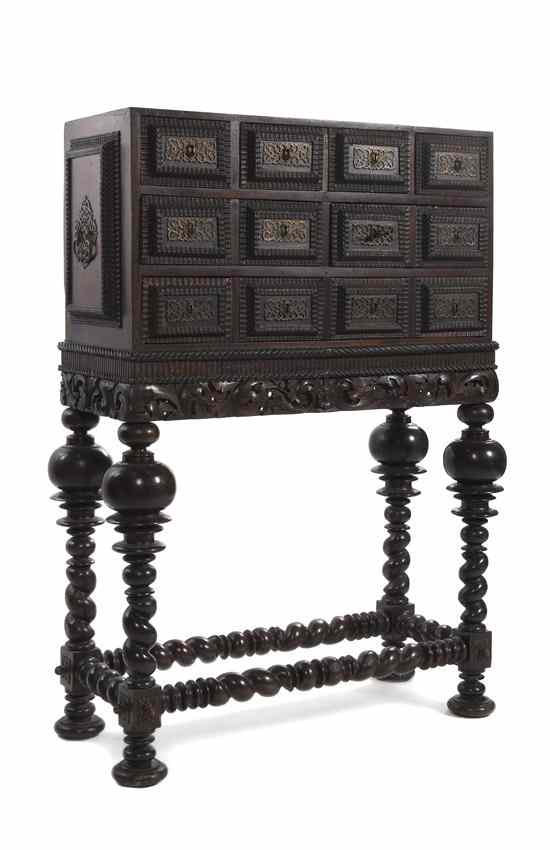 Appraisal: A Spanish Baroque Style Chest on Stand in two parts