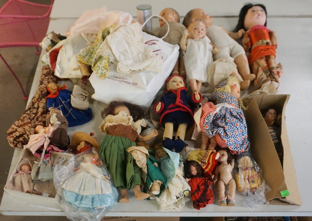 Appraisal: GROUP WITH COMPOSITION CLOTH AND OTHER DOLLS AND ACCESSORIESGroup with