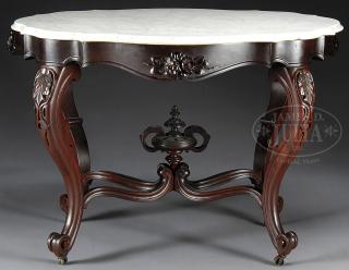 Appraisal: FINE ROCOCO WALNUT SHAPED MARBLETOP TABLE FINE ROCOCO WALNUT SHAPED