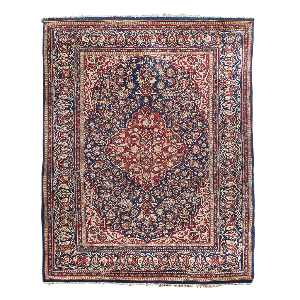 Appraisal: KASHAN RUG CENTRAL PERSIA EARLY TH CENTURY the indigo field