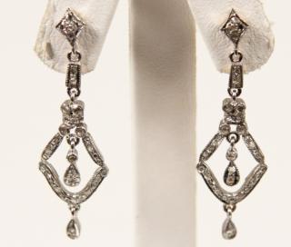 Appraisal: PAIR OF K DIAMOND DROP EARRINGS PAIR OF K GOLD